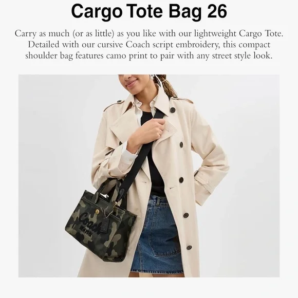 Coach Black and Gray Camouflage Tote 26